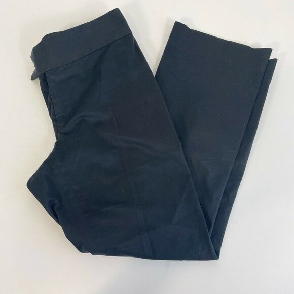 rag & bone Womens Straight Cropped Dress Pants Black Size 2 Flat Front Low Rise - Picture 1 of 10